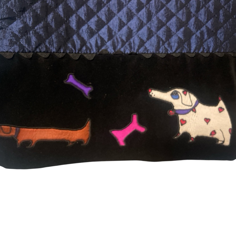 Christine Seineuret Quilted Full Zip Jacket With Dogs Women's Small Petite - Picture 3 of 9
